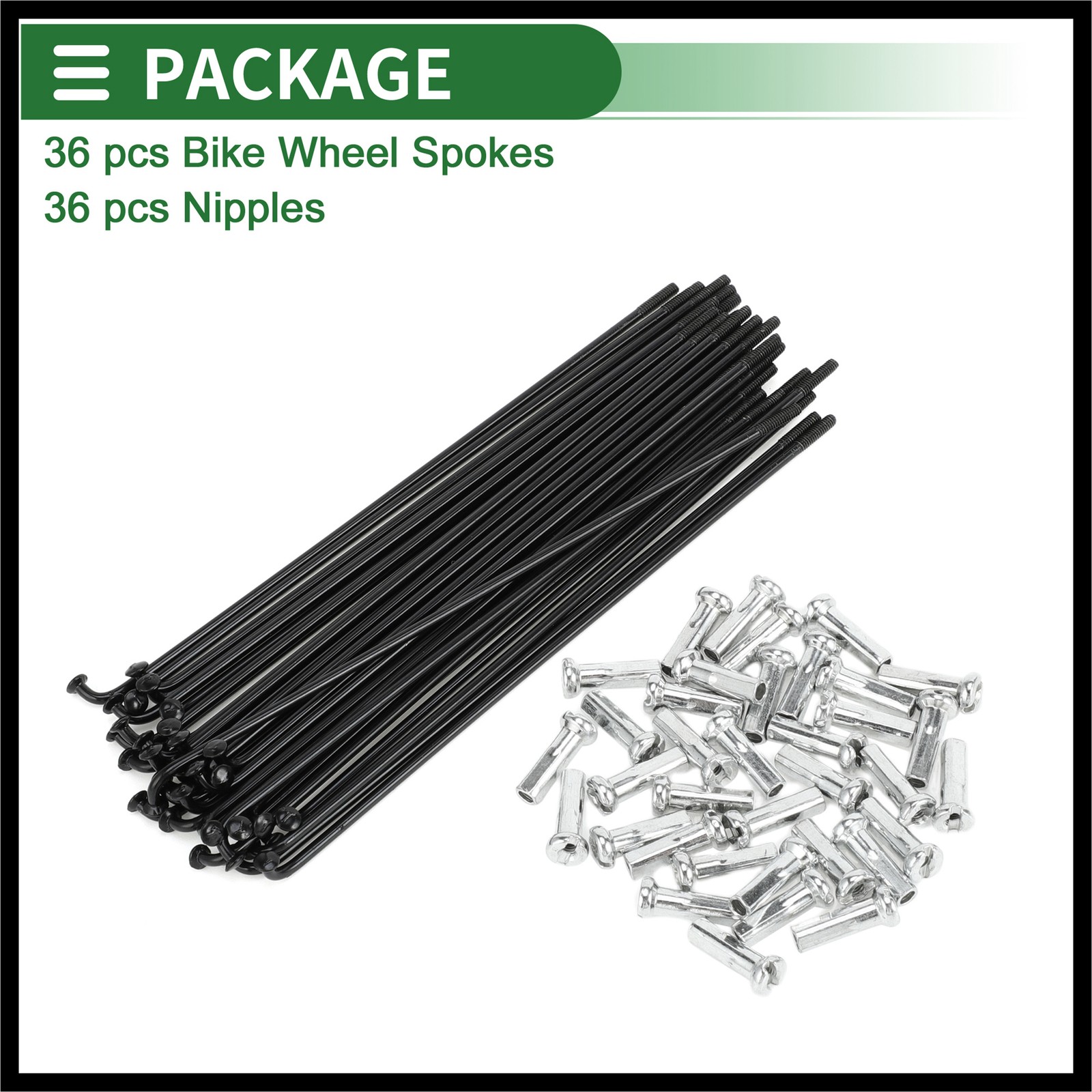 1Set 14G 138mm Length Bicycle Spokes Nipple Carbon Steel Black Universal