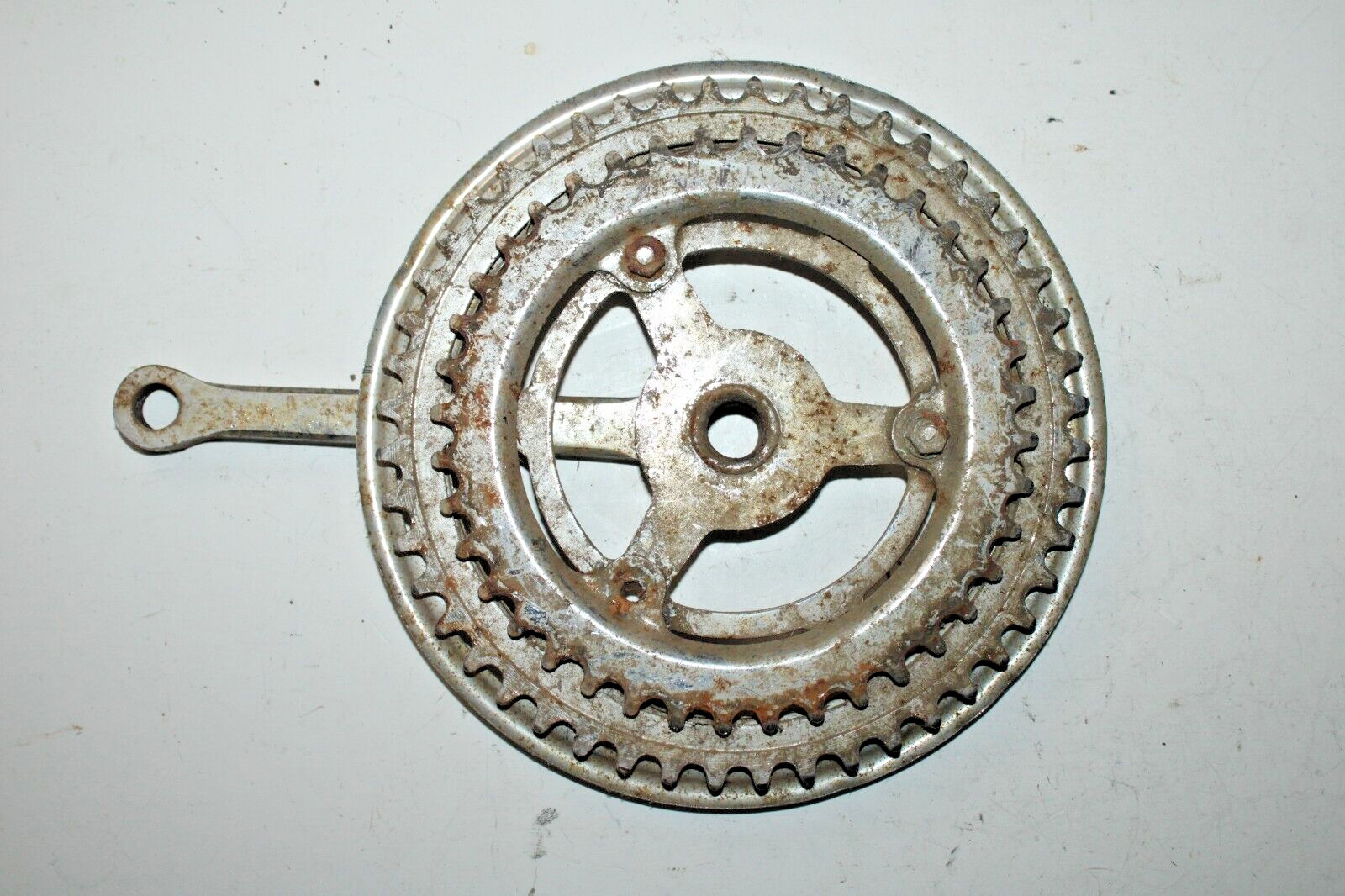 Vintage Double Drive Crank Arm BCD93-3 165mm 48/40T Touring Cotter USA Shipper
