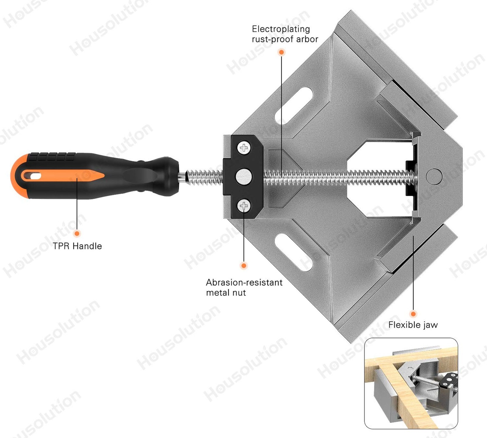 Housolution Right Angle Clamp, [2 PACK] Single Handle 90° Aluminum Alloy Co