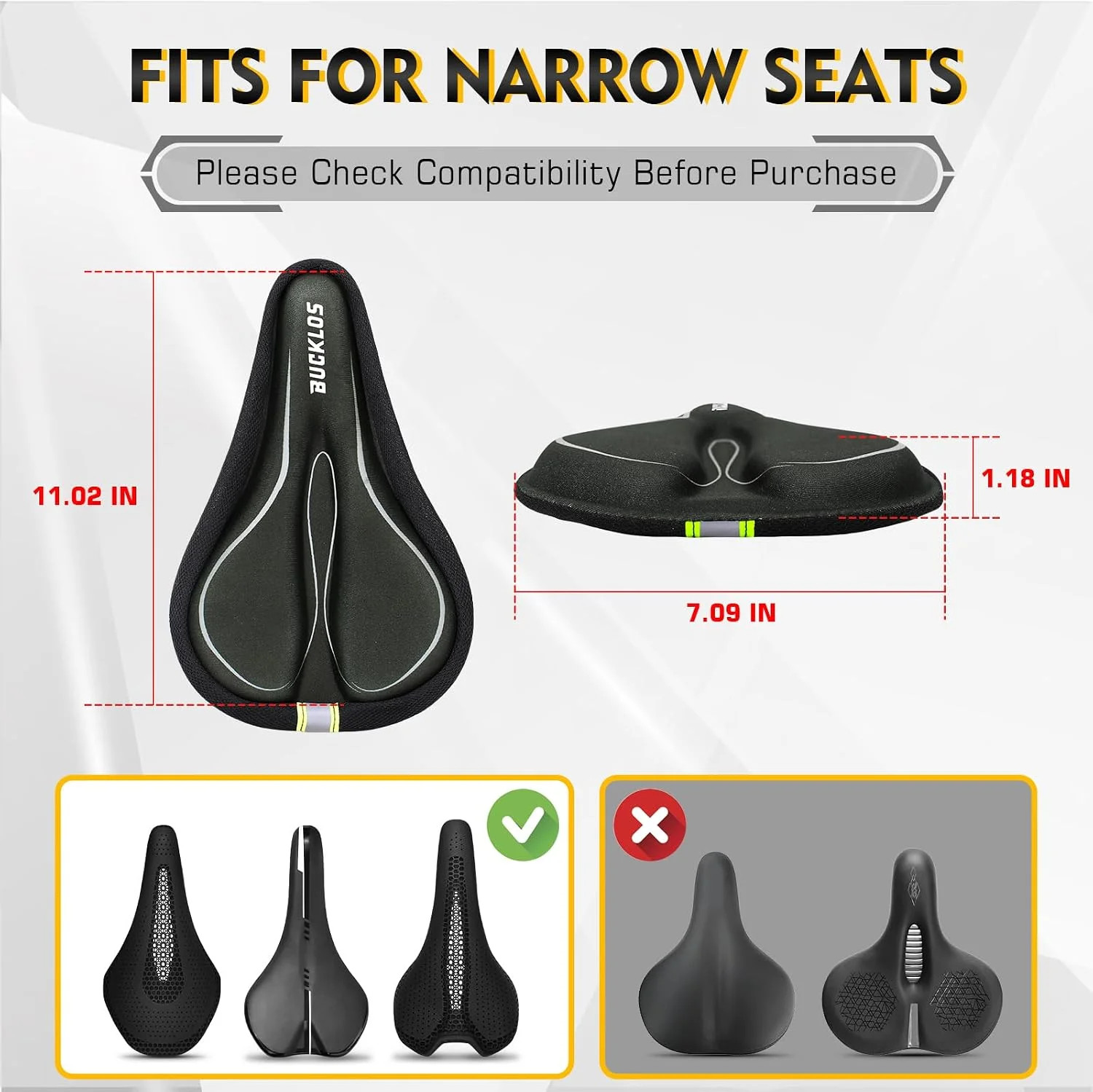 Bicycle Saddle bike Comfort Wide Soft Gel Bike Seat Sporty Air Cushion men women