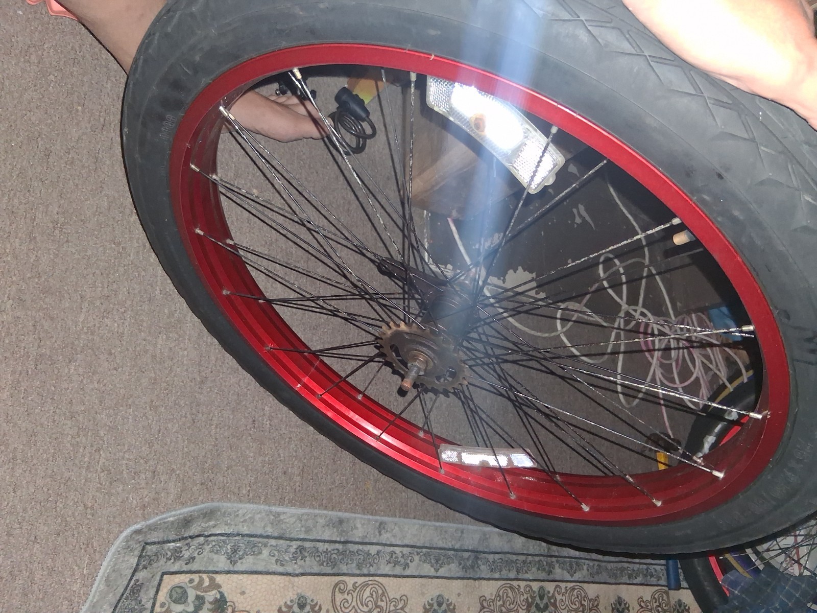 26″ X 3.0 75MM REAR FAT TIRE ALUMINUM RIM CRUISER BRAKE WITH TIRE/Tube 3.45″