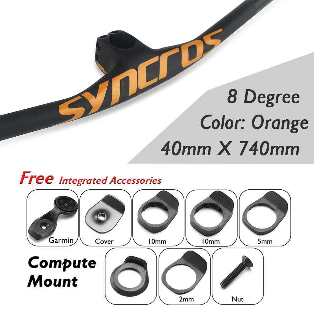 Carbon Mountain Bicycle Handlebar 8 Degree with Stem 30/40/50mm Accessories