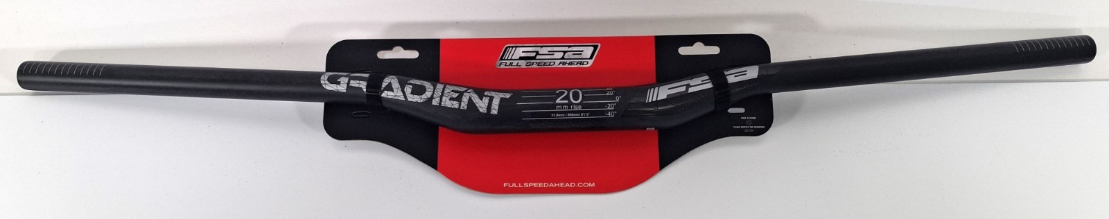 FSA Gradient Carbon MTB Riser Bar 800mm 20mm Rise 31.8 220g New Free Shipping!