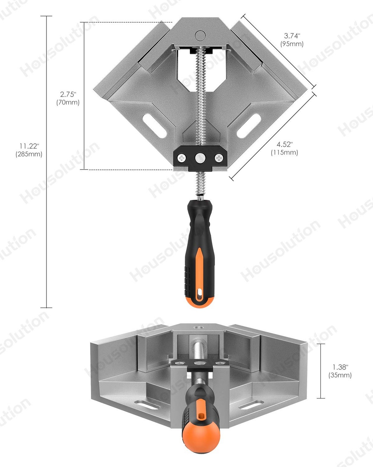 Housolution Right Angle Clamp, [2 PACK] Single Handle 90° Aluminum Alloy Co