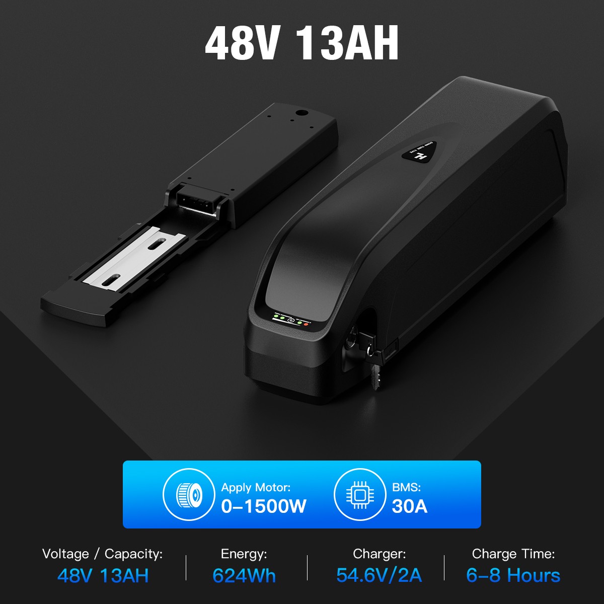 48V Lithium Ion Ebike Battery 48V 13Ah Hailong Electric Bike Bicycle Battery