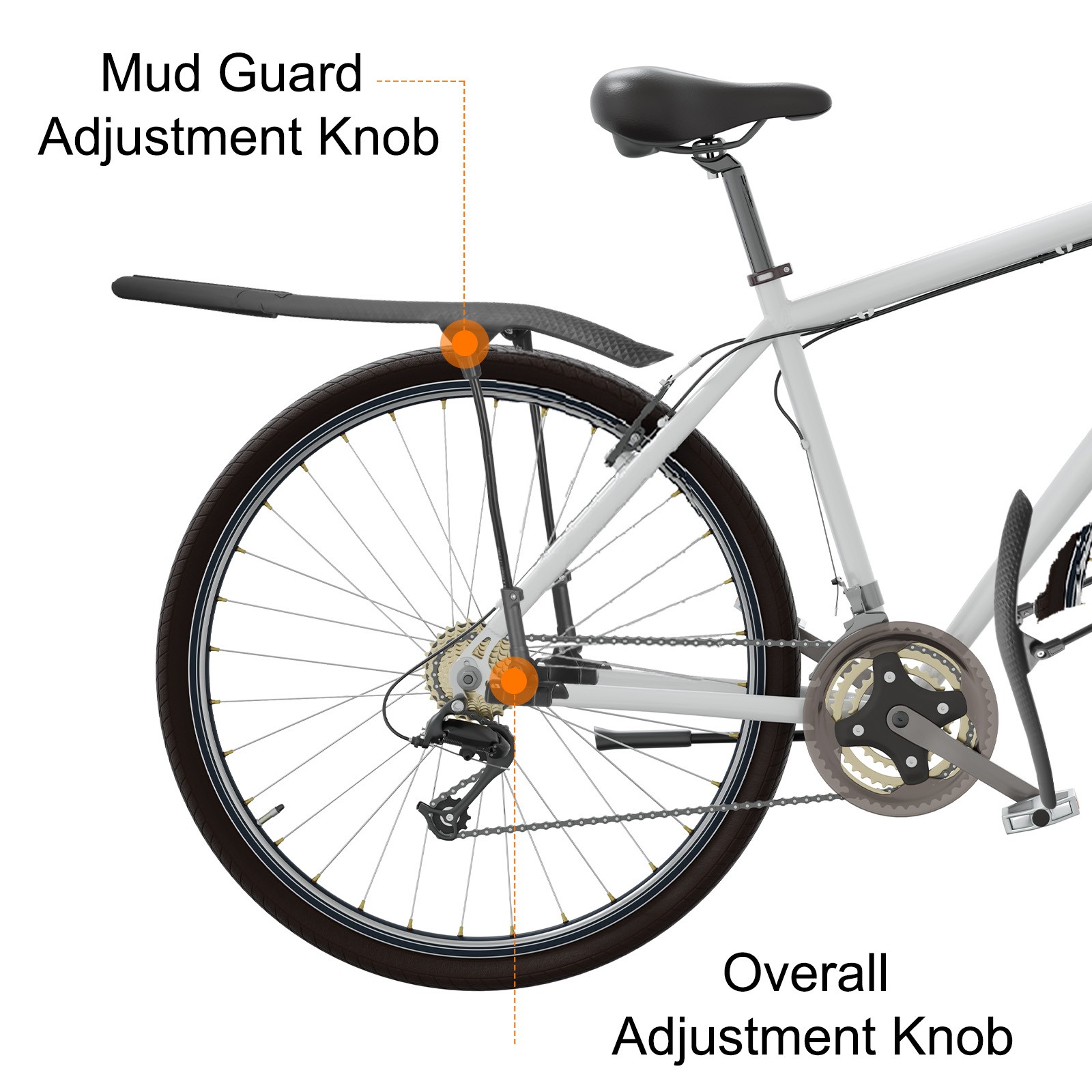 Mountain Bike Mud Guard 700C Rear Mud Guards for MTB, Black