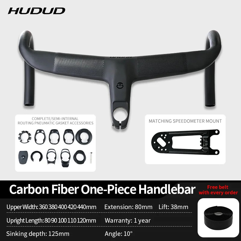 Road Bike Carbon Ultra-Light T800 Internal Cable Routing Integrated Drop Bar