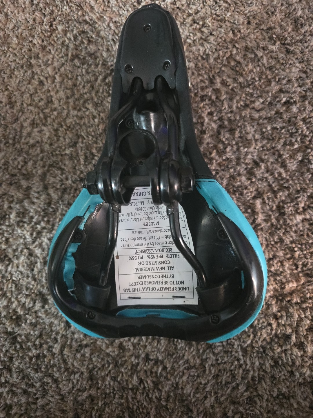 Alliance Black Saddle W/turquoise Polyurethane Foam. VGC!