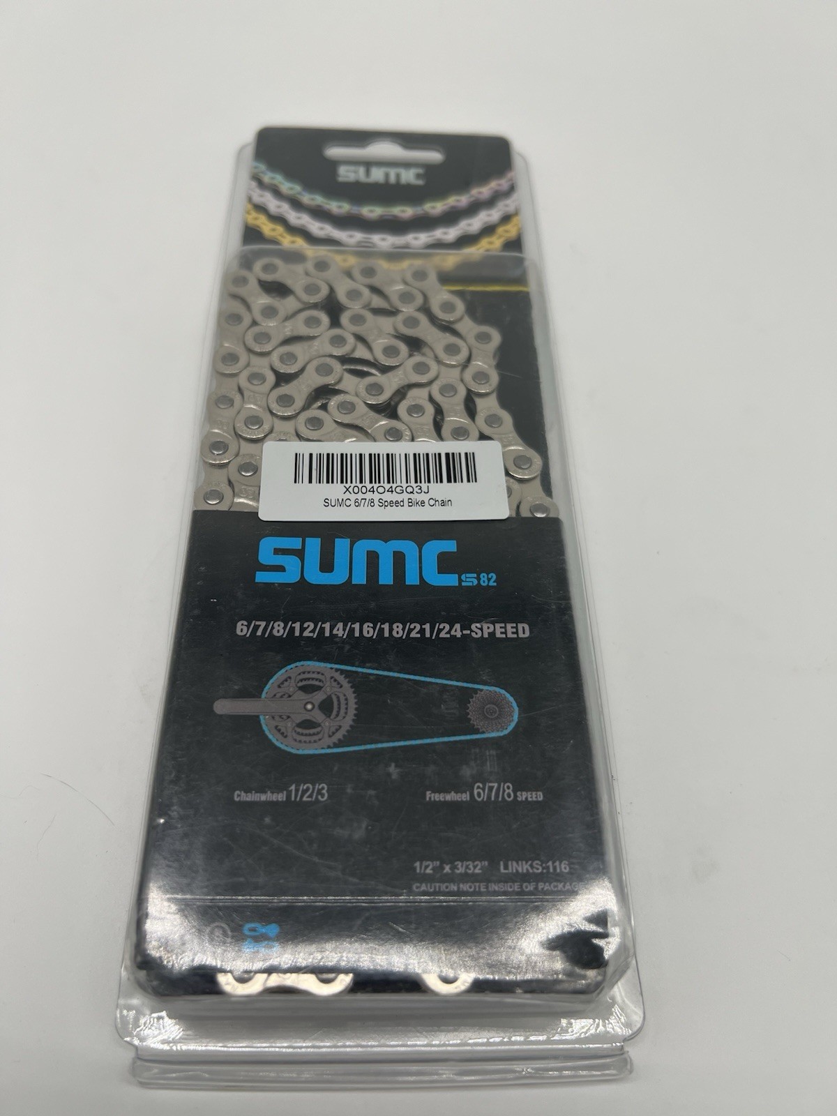 SUMC S82 Steel Bicycle Chain Silver Universal 6/7/8/12/14/16/18/21/24 Speed