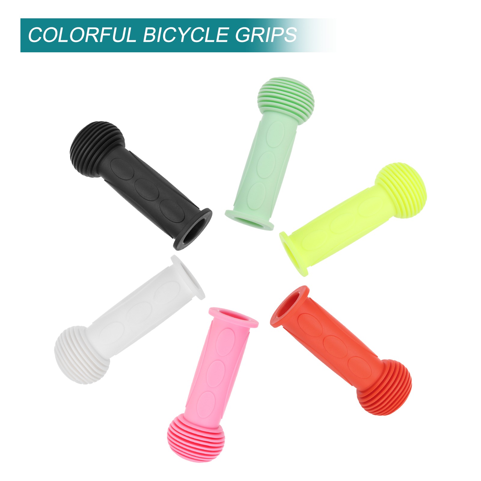 2pcs Bike Handlebar Grips 4.33″ Non-Slip Rubber Mushroom Grips Fit 7/8″,Green