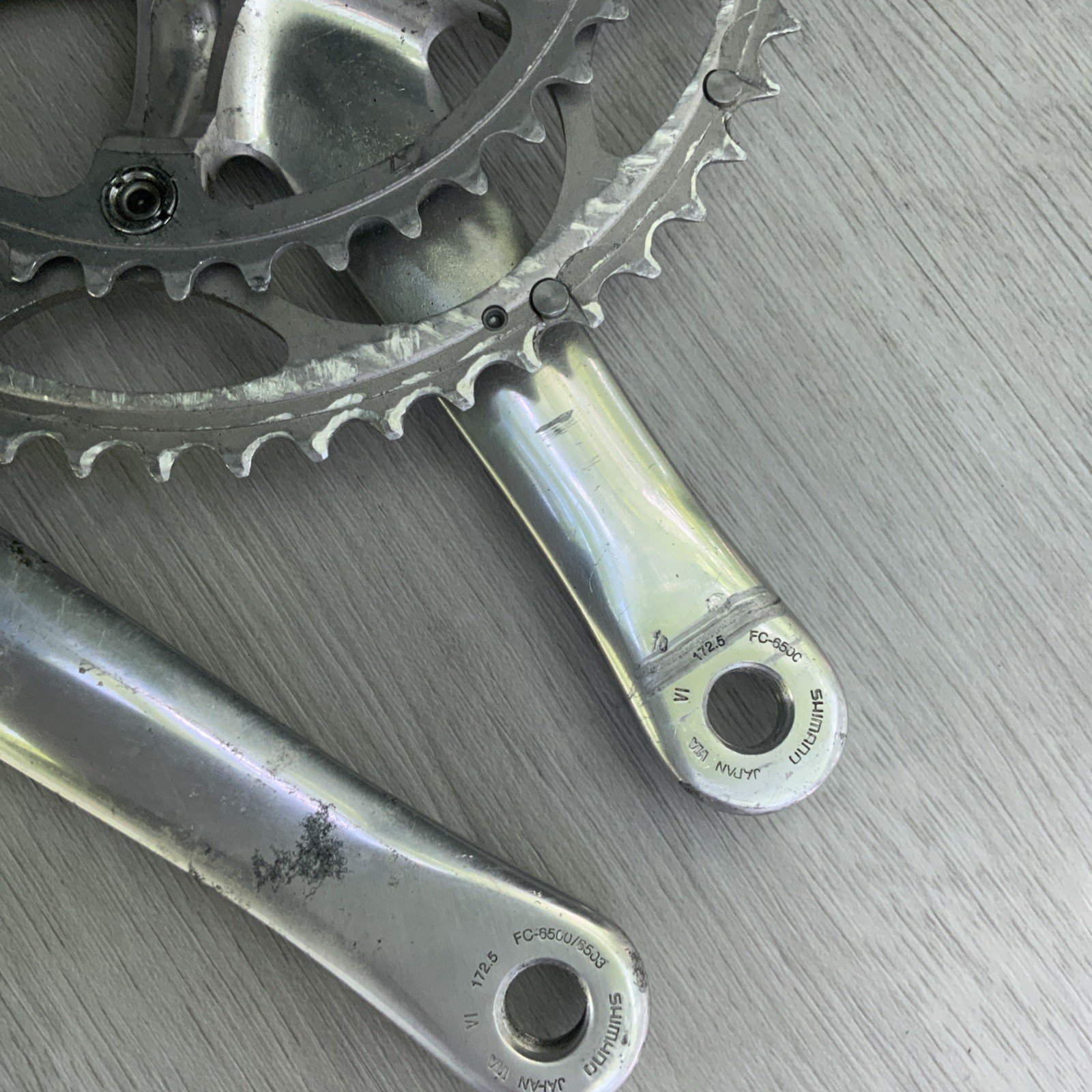 SHIMANO ULTEGRA CRANKSET DOUBLE 6500 53-39 TOOTH 172.5 MM ARMS