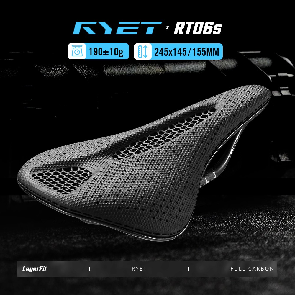 Ultralight RYET Carbon 3D Saddle 190g 145/155mm 7×9 Rails for Road MTB Gravel