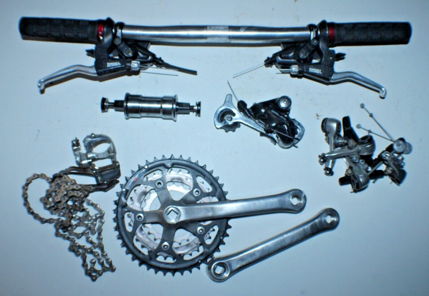 MTB Deore LX STX Groupset Silver 170mm 22/32/42t 3×8 Canti BB Long Reach Silver