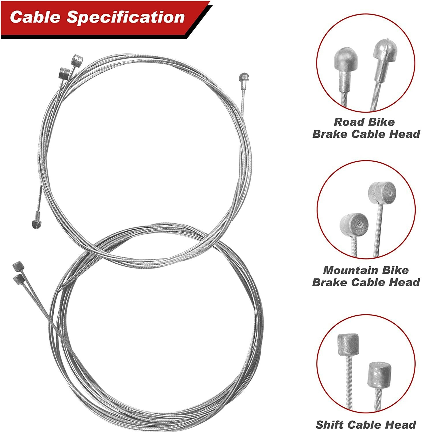 RealiNice 2-in-1 DIY Gear Shift and Brake Cable Housing Kit Set Galvanized Cable