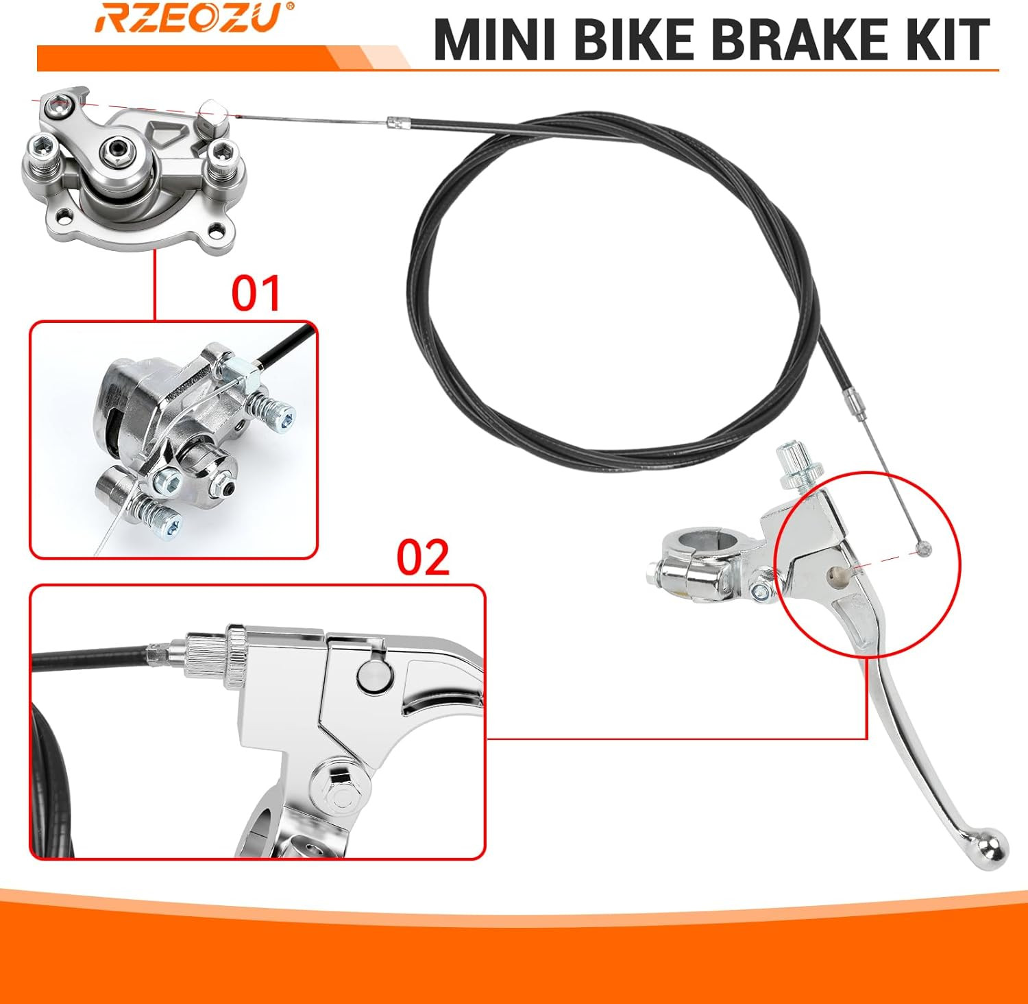 Mini Bike Disc Brake Kit with 180Mm Brake Rotor Compatible with Coleman Minibike