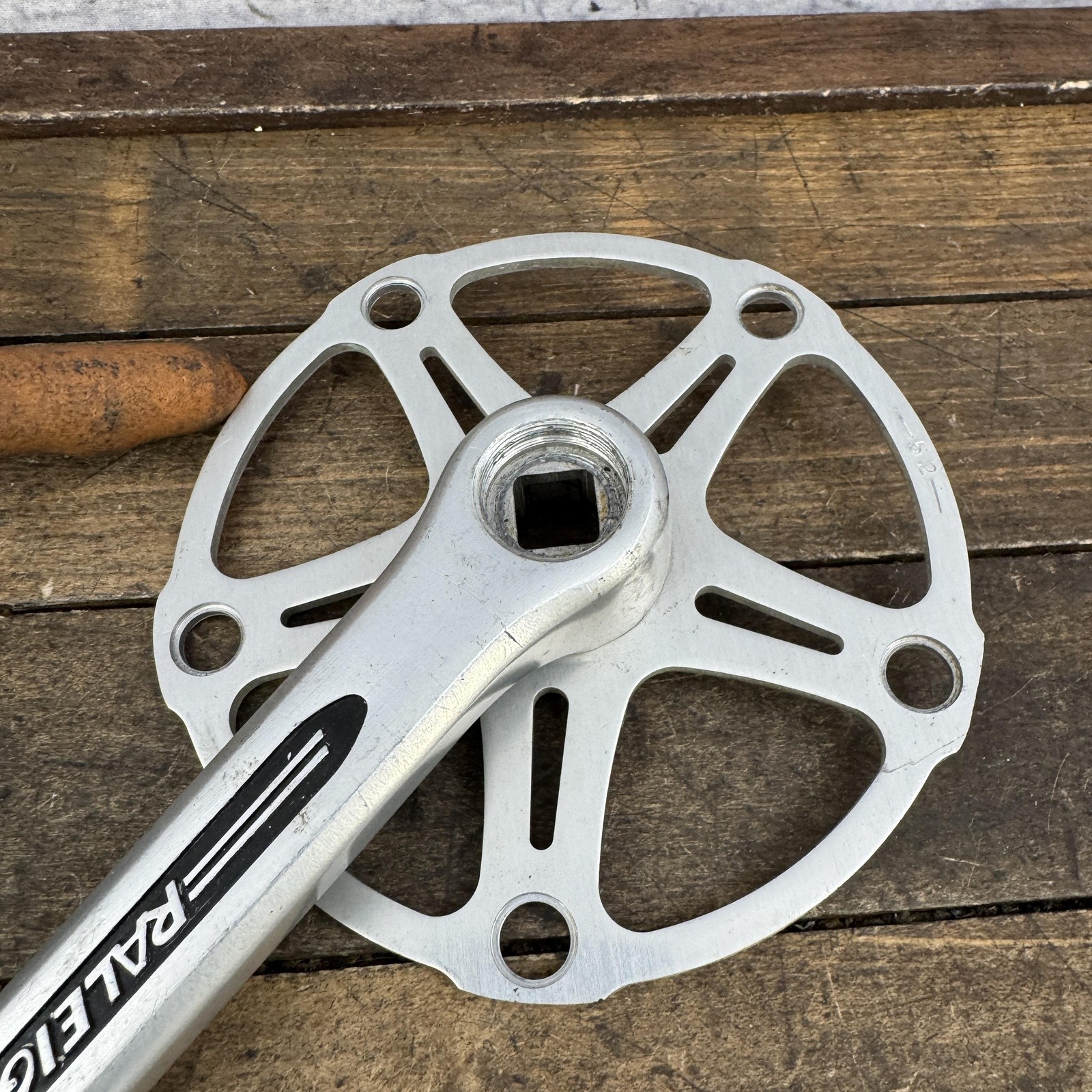 Vintage SR Raleigh Crankset 165mm 118 BCD Alloy Modified Single Square Taper