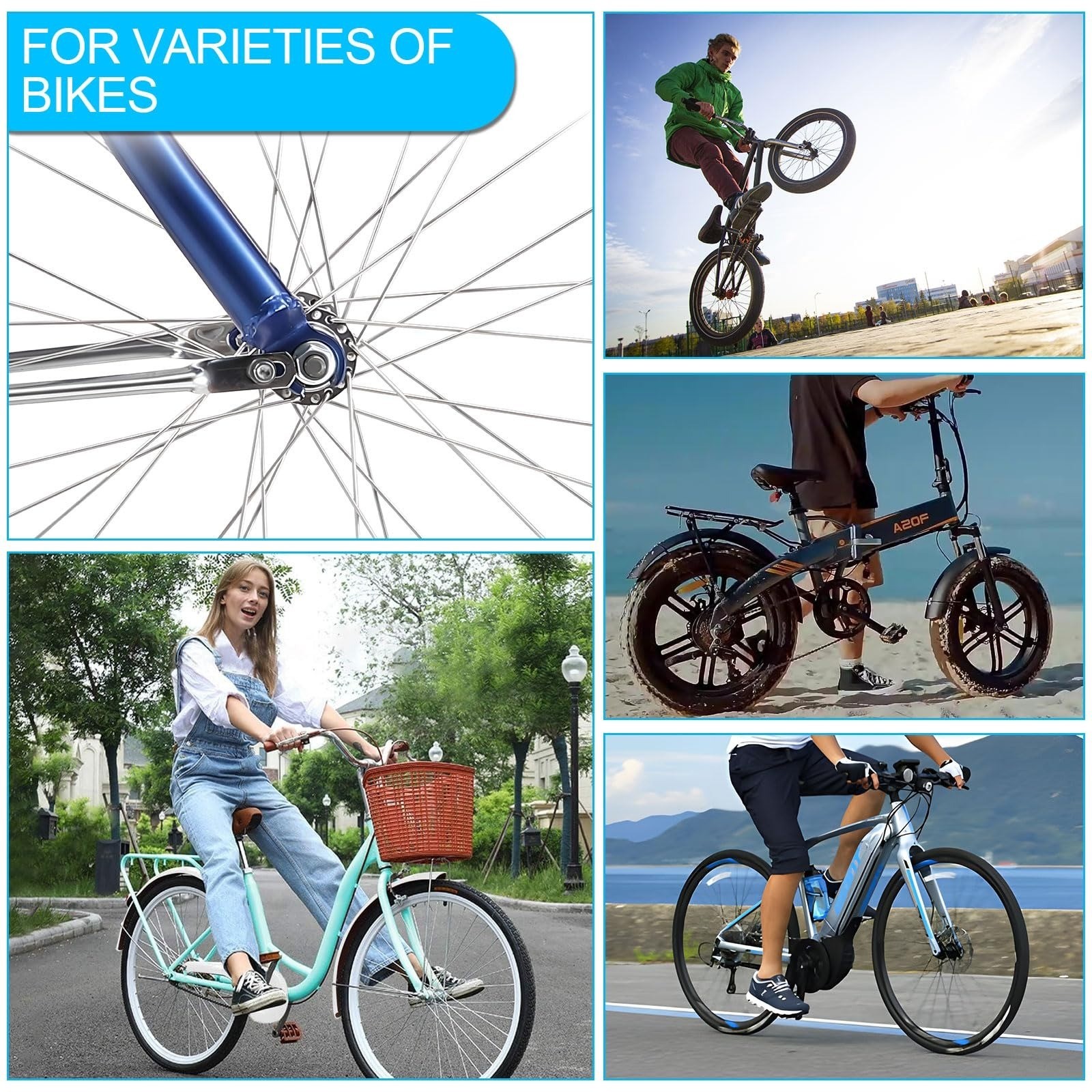 Syocsek 24PCS Bicycle Nuts and Safety Washers Kit for Bikes