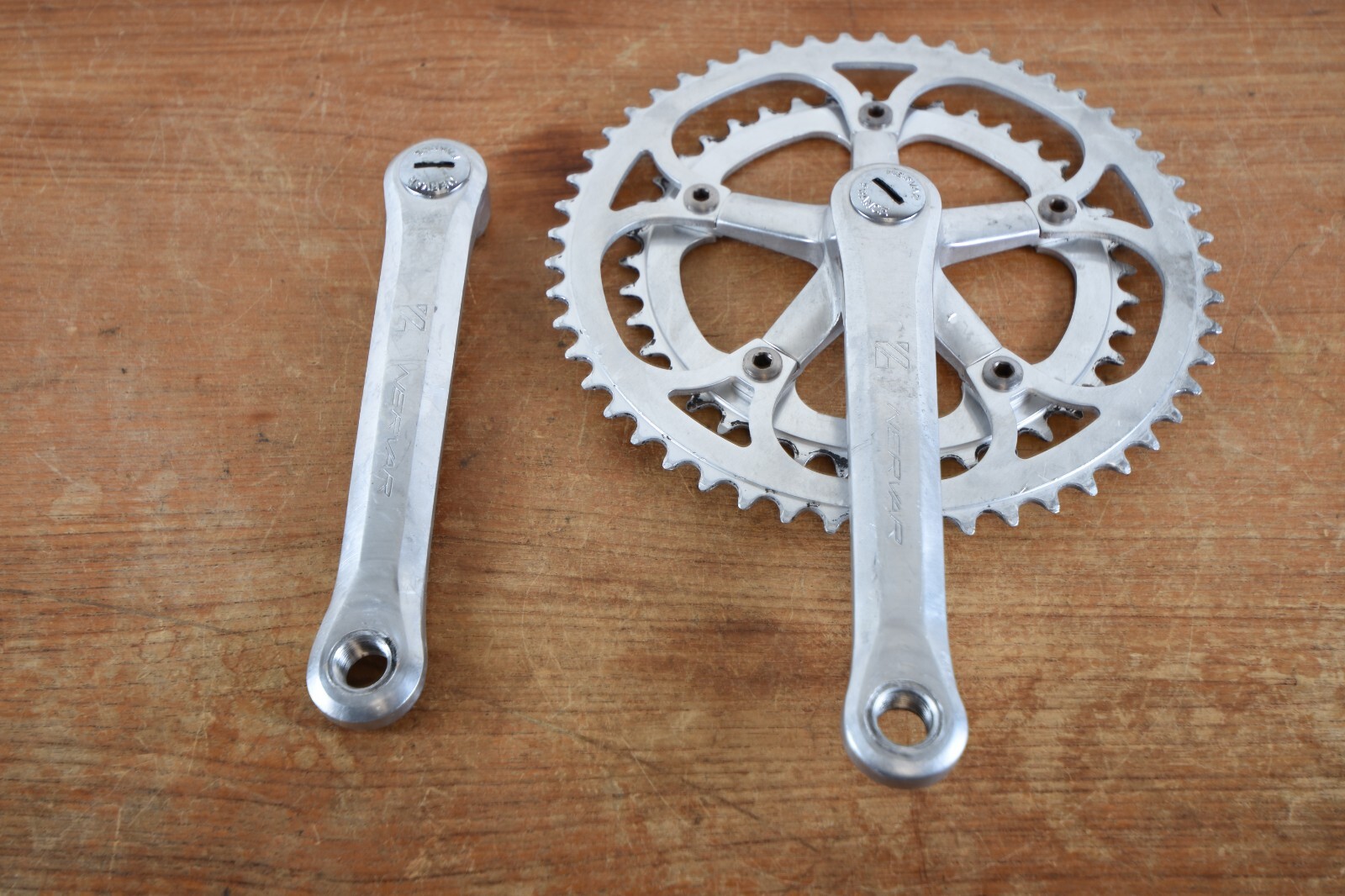 Vintage Nervar Crank Set France Alloy Square Road 9/16 English