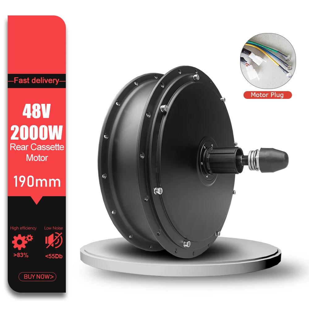 48V 72V 2000W 20 24 26in Snow E-bike Fat Tire Brushless Gearless Rear Hub Motor