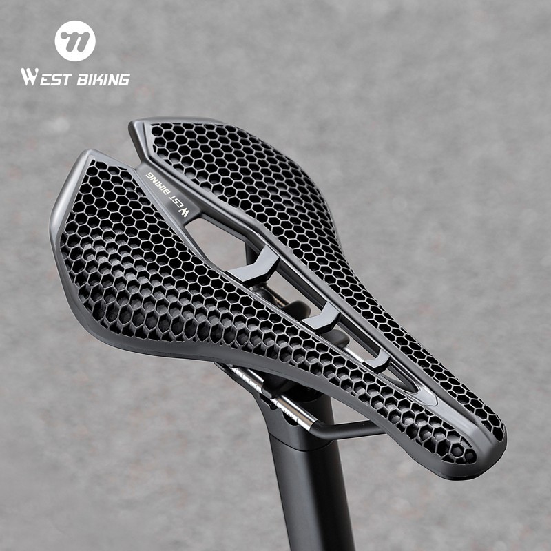 WEST BIKING Bicycle Saddle 3D Honeycomb Structure Hollow Road Bike Seat Saddle