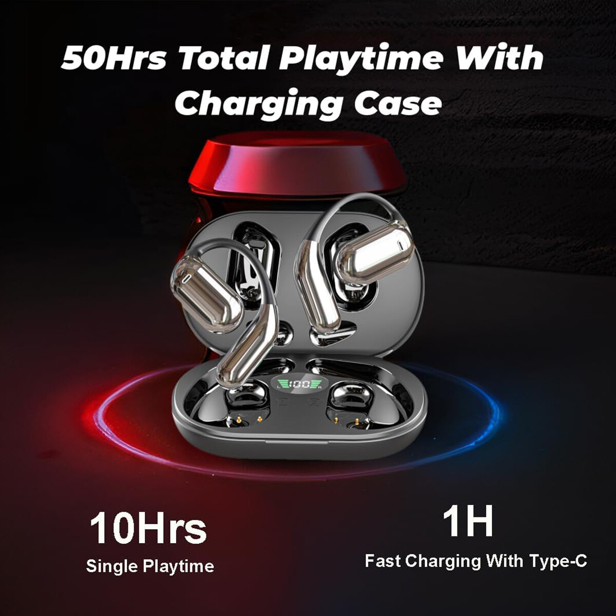 Open Ear Bluetooth 5.4 Headphones Wireless Earbuds Sport Over Earphones Ear Hook