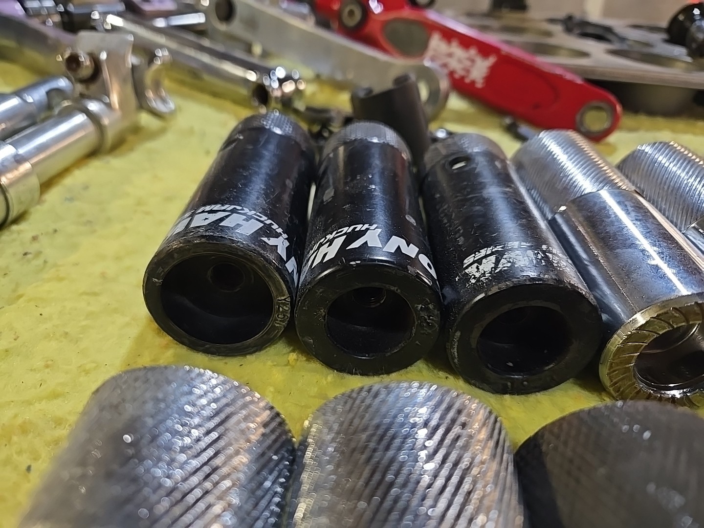 Bmx Axle Pegs Lot Of 14 Misc Thread-On Used