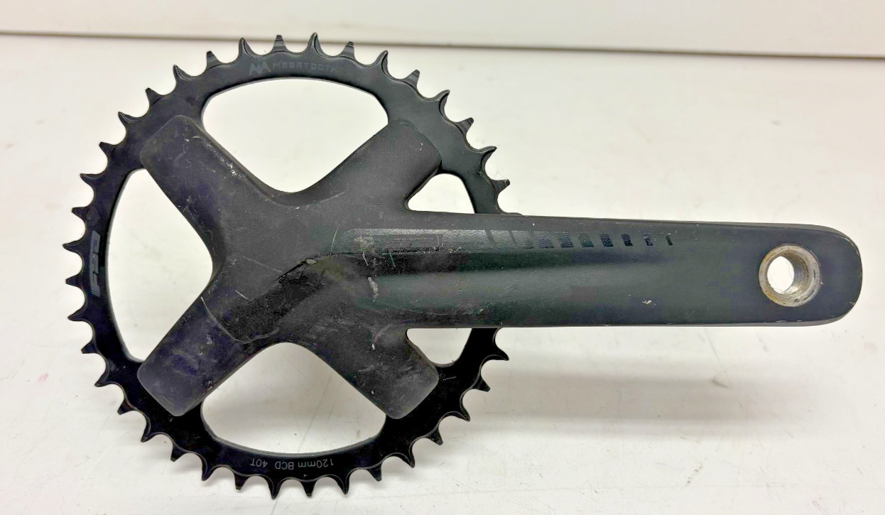 FSA Omega 165mm Black Aluminum Crankset Steel 40-Tooth Chainring 19mm Spindle