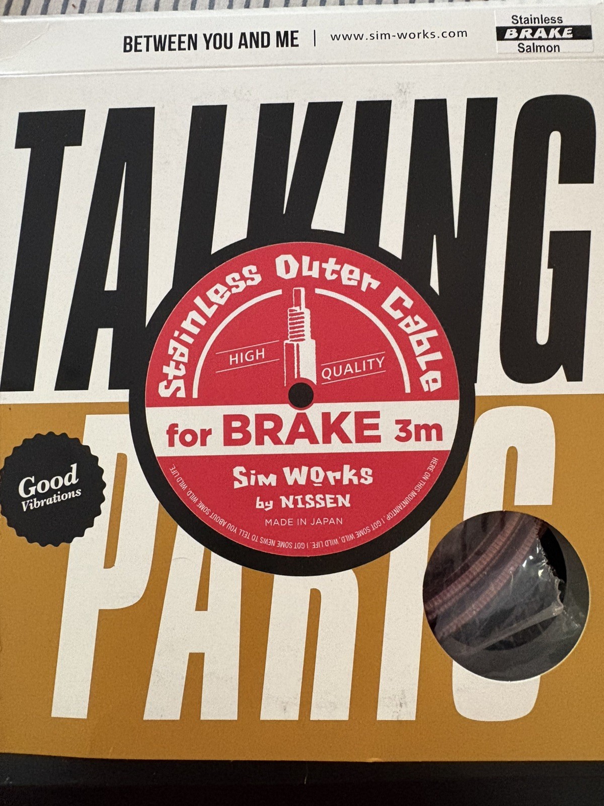 Simworks Nissen Stainless Outer Cable for Brake – 3m – Salmon (Copper)