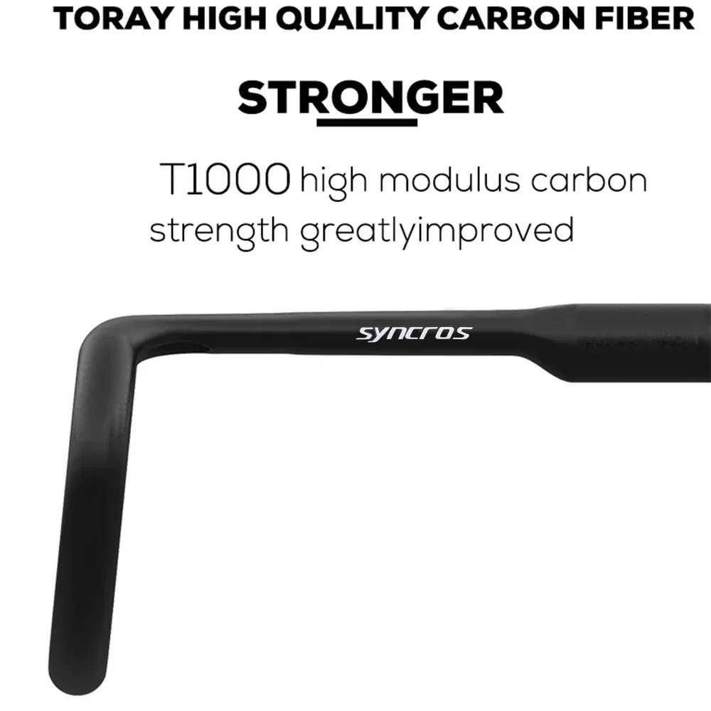Road Bike Handlebar 380mm/400mm/420mm/440mm Black Matt Fully Internal Routing