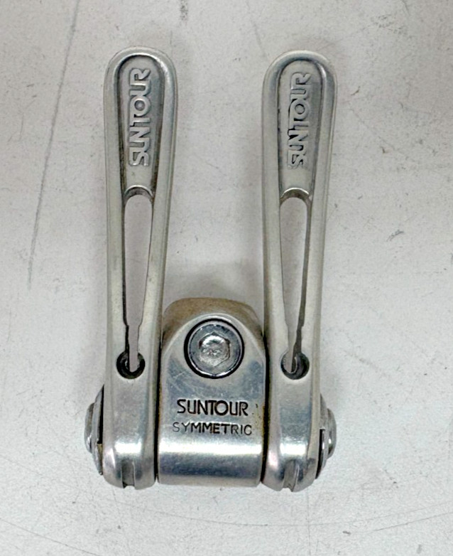 Vintage Suntour Symmetric Silver Aluminum Direct Road Bike Shift Levers CLEAN