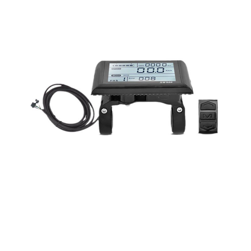 E-Bike SW900 LCD Display 24V/36V/48V/60V LCD Meter Panel Display SM Plug.