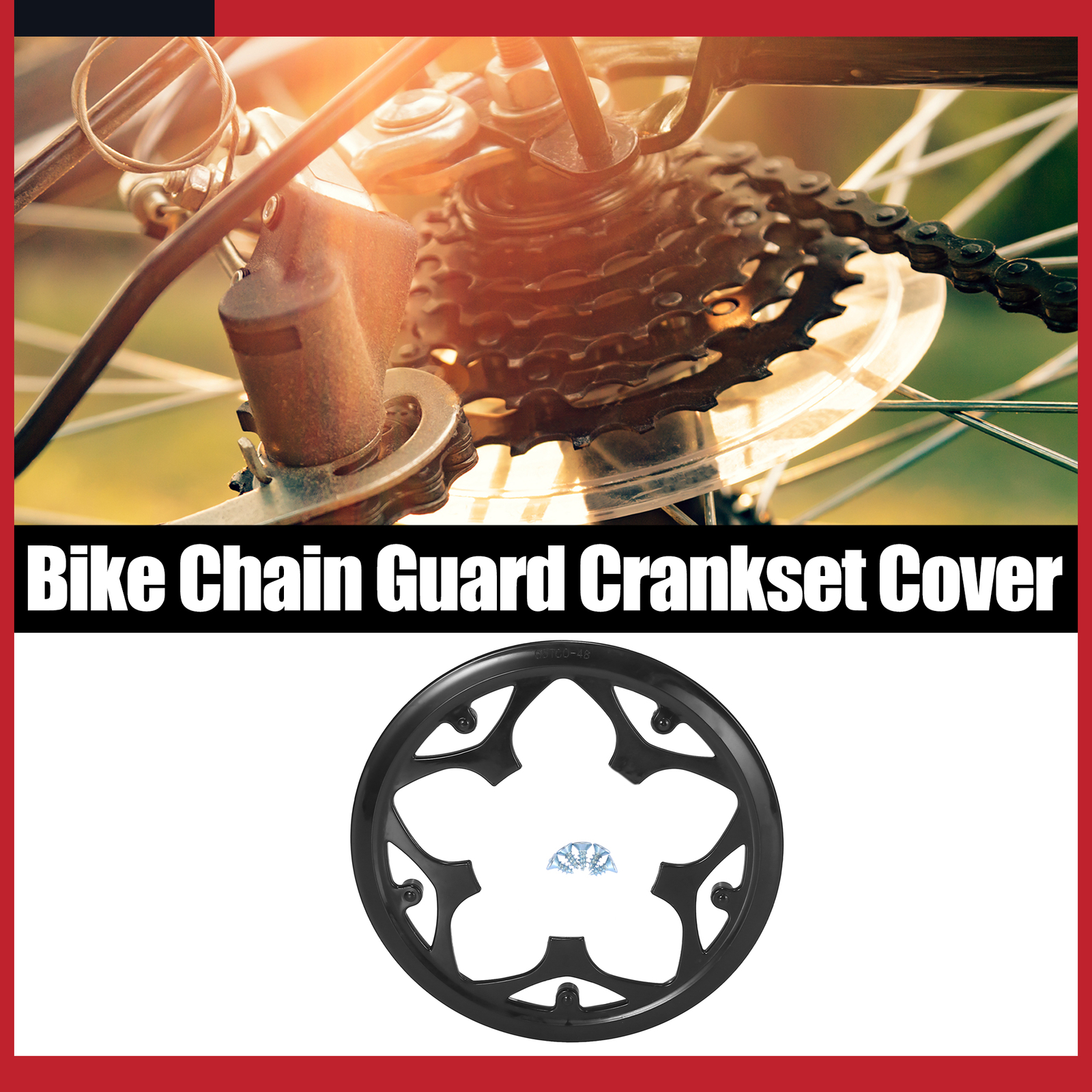Universal 48 Teeth 9.5cm 5 Holes Bicycle Crankset Chain Wheel Cover Pack of 1