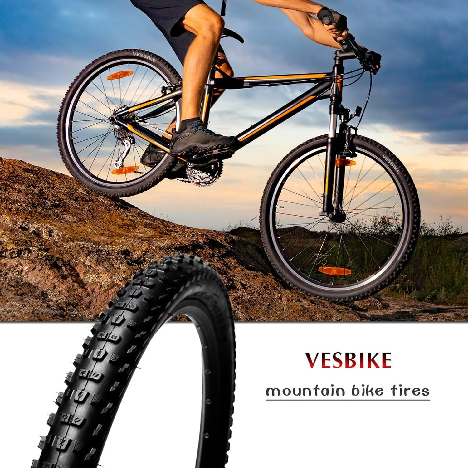 26/27.5/29×2.25 inch Bike Tires Pair Mountain Bike Tires Foldable Bicycle Tir…