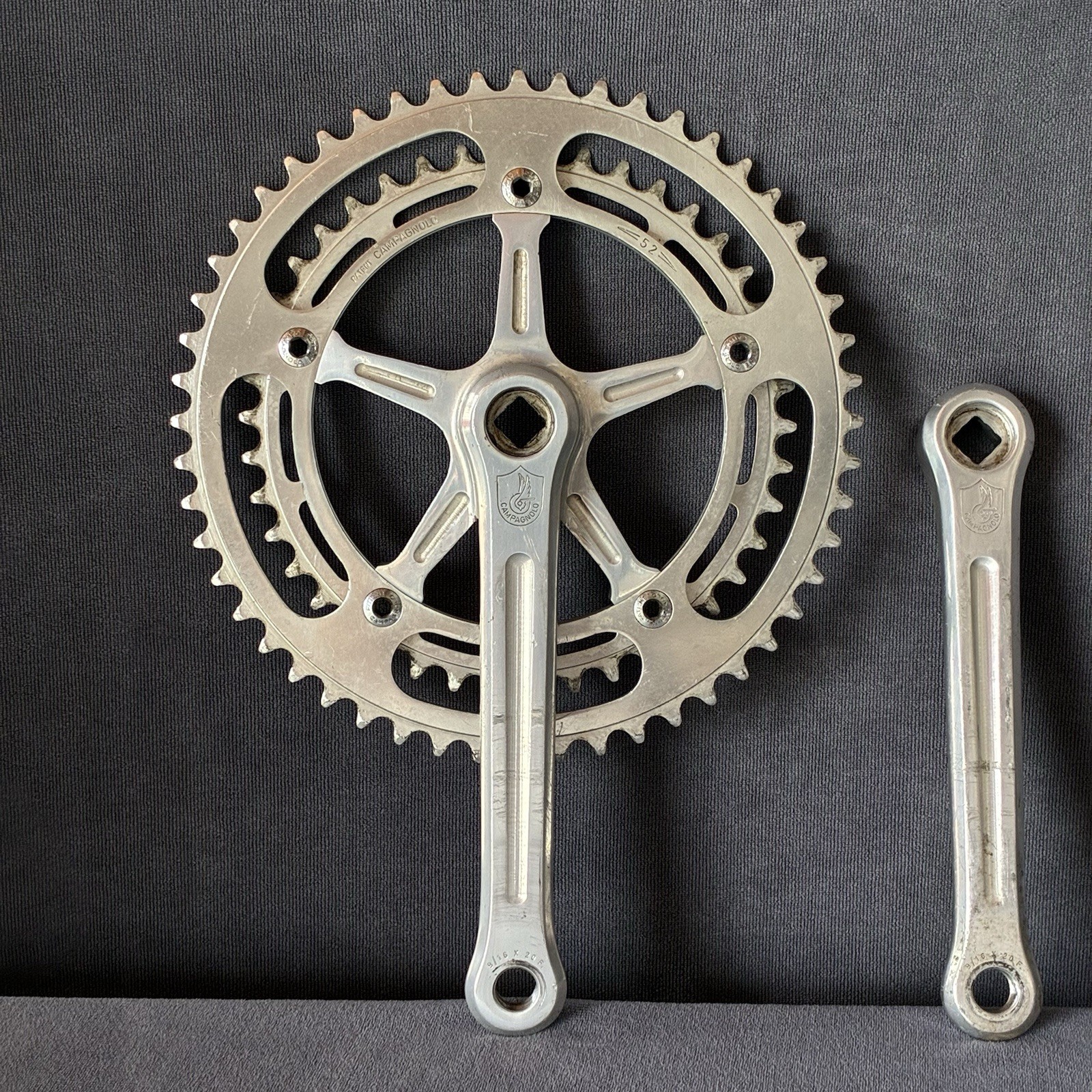 Campagnolo Super Record Nuovo Strada Crankset 172.5mm 52/42T Made In Italy