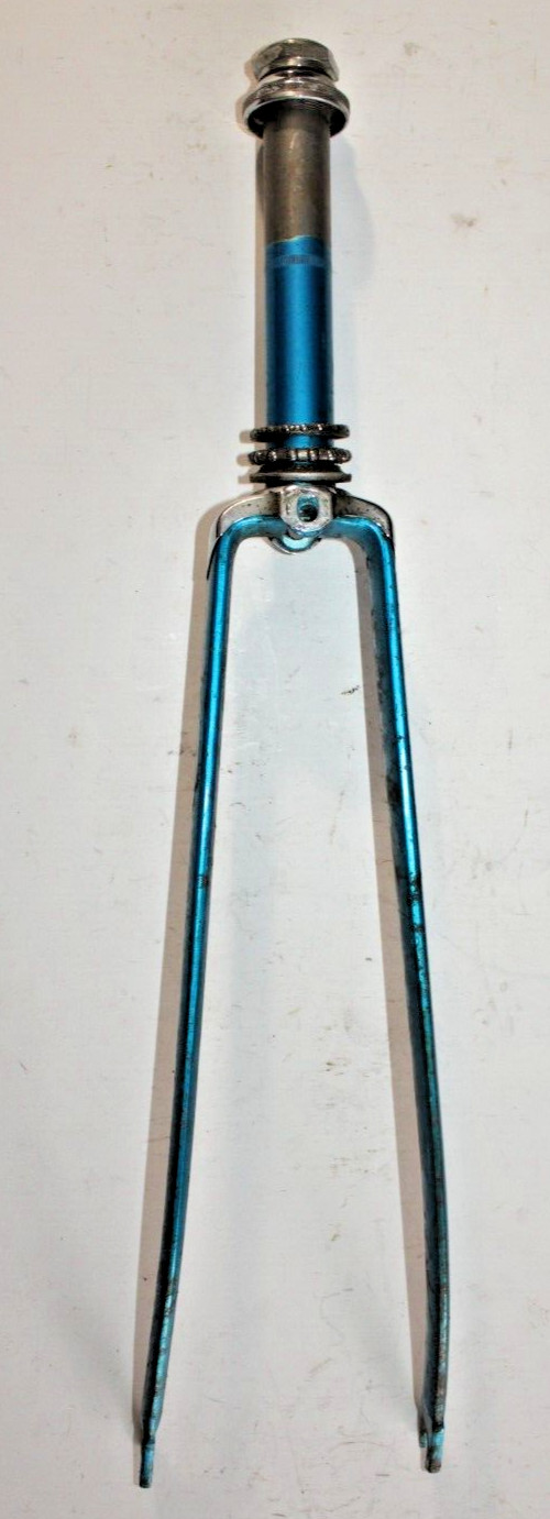 Vintage Schwinn Touring Road Bike Fork 27″ 1″ Threaded 165mm Blue Steel USA Ship