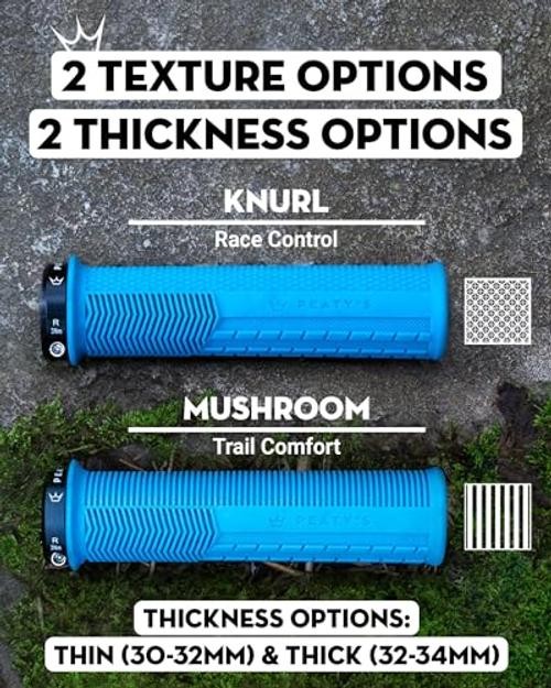Monarch Bicycle Grips – Durable, Ergonomic Finger Bar, Thick Turquoise Knurl