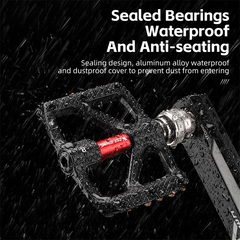 WEST BIKING Quick Release 3 Bearings Reflective Folding Bike Pedals a Pair