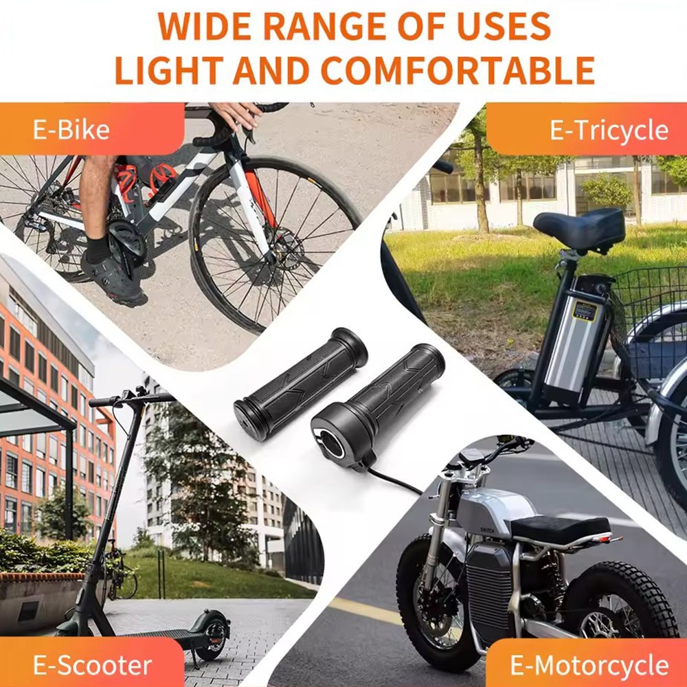 Electric Bike 12V-72V 192X Full Twist Throttle Handle Grips SM/WP Plug