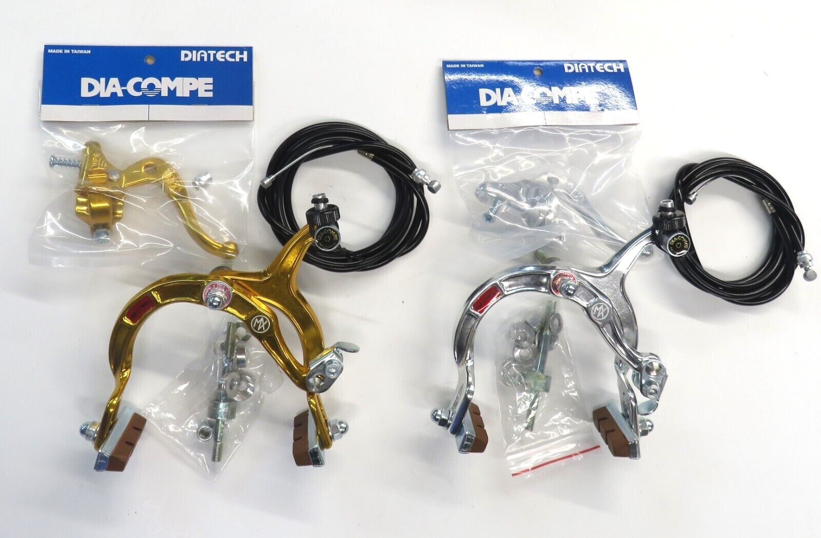 MX1000 DIA-COMPE Sidepull Brake , Handle & Cable Gold or Silver , Front or Rear
