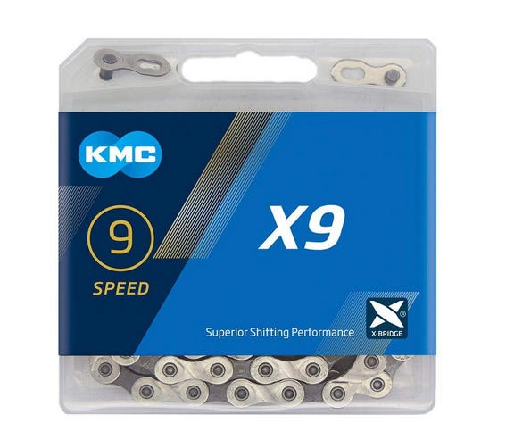 KMC X9 9 Speed Chain Silve 114 Link