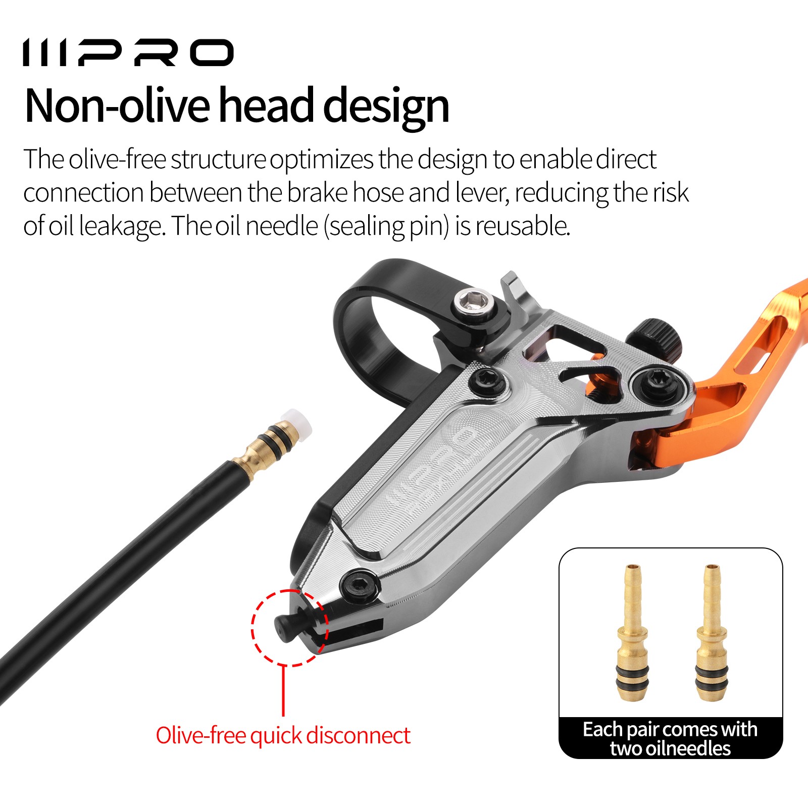 IIIPRO R3X4 MTB Bike Hydraulic Disc Brake Set 4-Pistons Front&Rear 880/1700mm