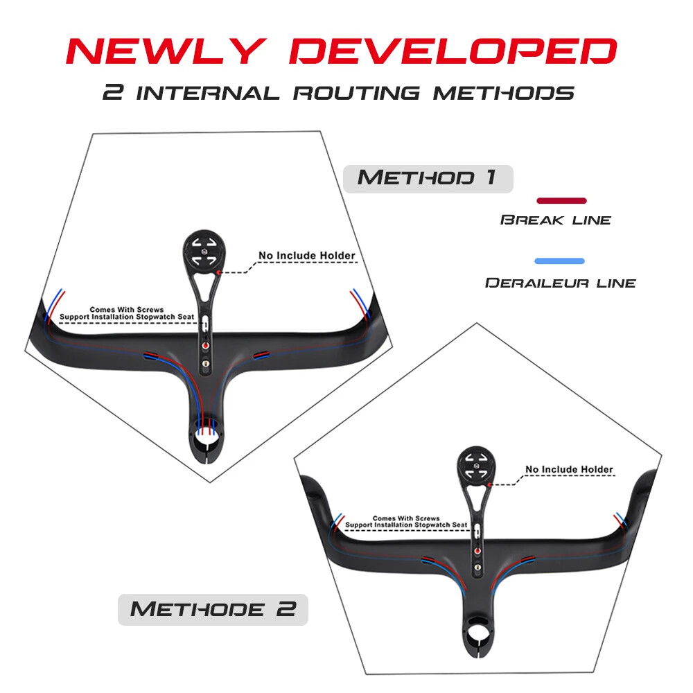Carbon Road Bike Integrated Handlebar Stem 28.6mm Internal Routing Handlebar