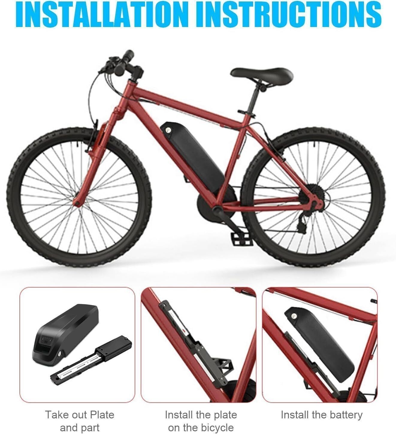 36V 48V 52V 10Ah 15Ah 20Ah Ebike Battery 30A/40A BMS For 0W-2000W Electric Bike