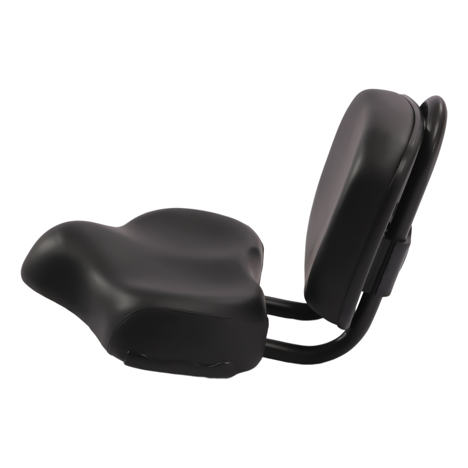 Bike Saddle Seat + Backrest Bicycle Extra Wide Comfort Leather Cushion Soft Pad