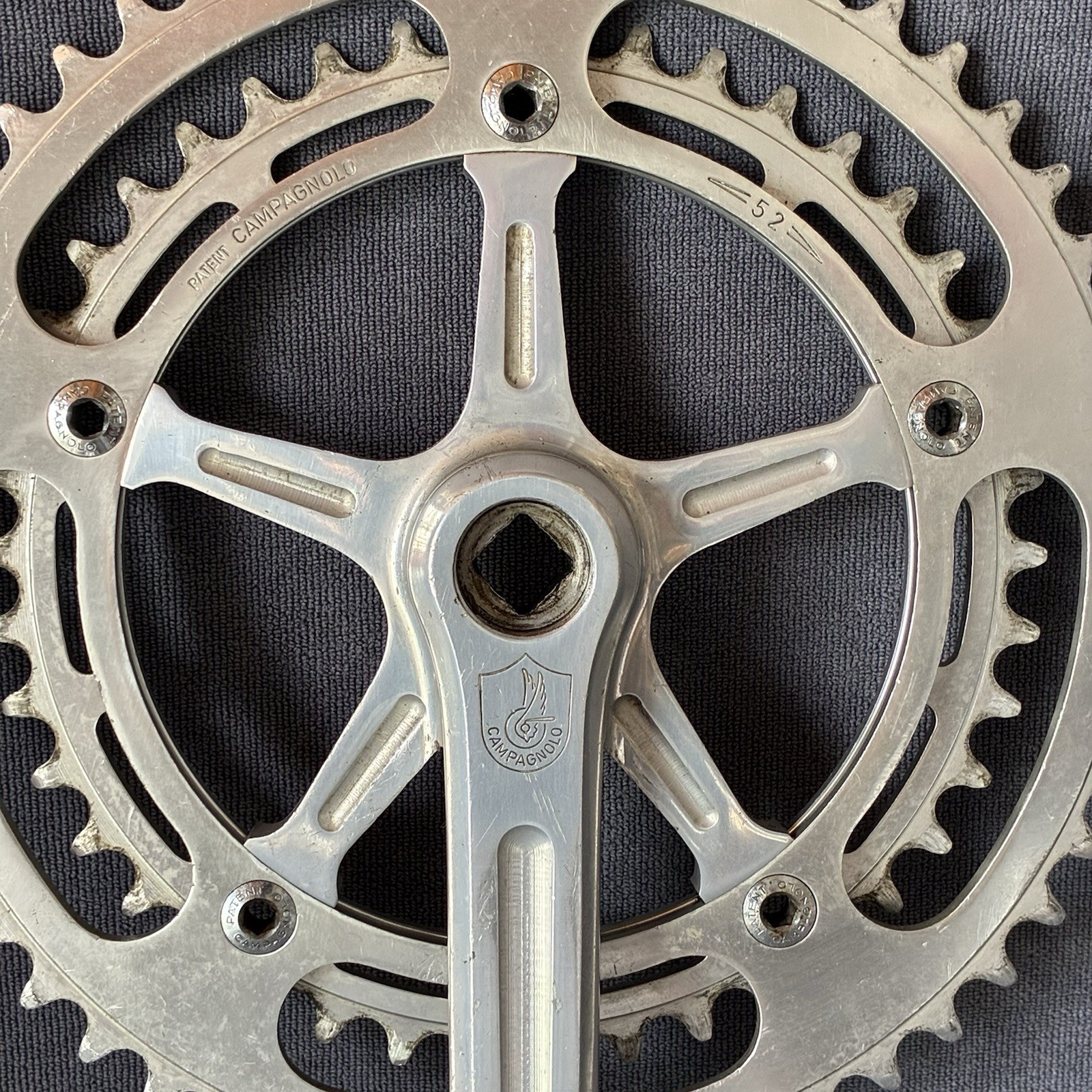 Campagnolo Super Record Nuovo Strada Crankset 172.5mm 52/42T Made In Italy