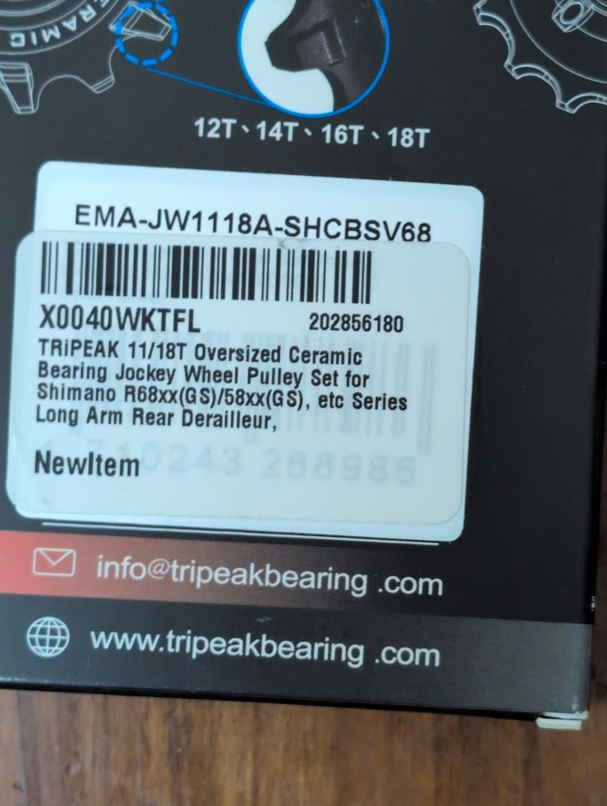 Tripeak 11/18T Ceramic Derailleur Pulley Kit – For Shimano 68XX/57xx/4700/3000