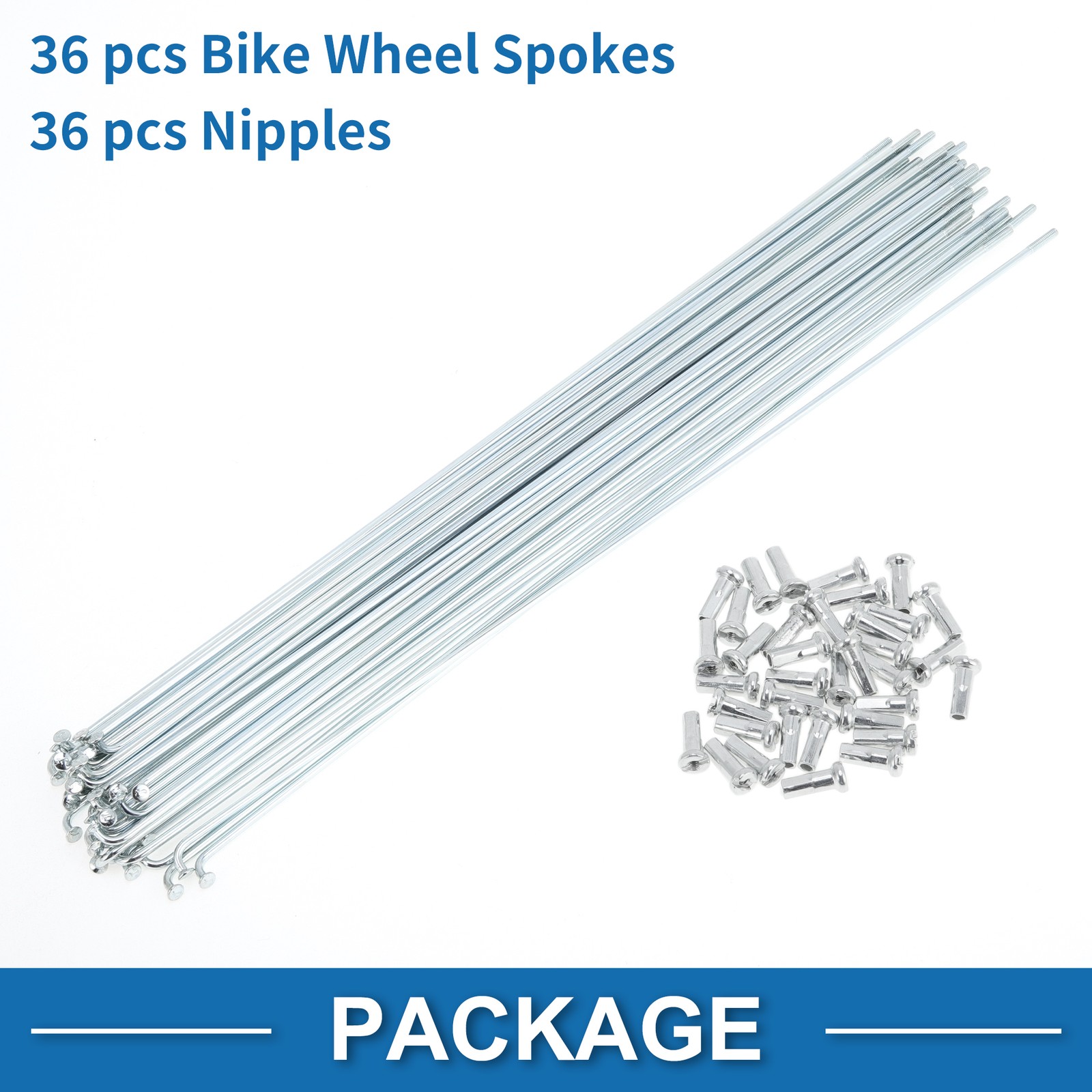 36 Set 14G Bicycle Spokes 257mm Bike Wheel Spokes Galvanized Carbon Steel