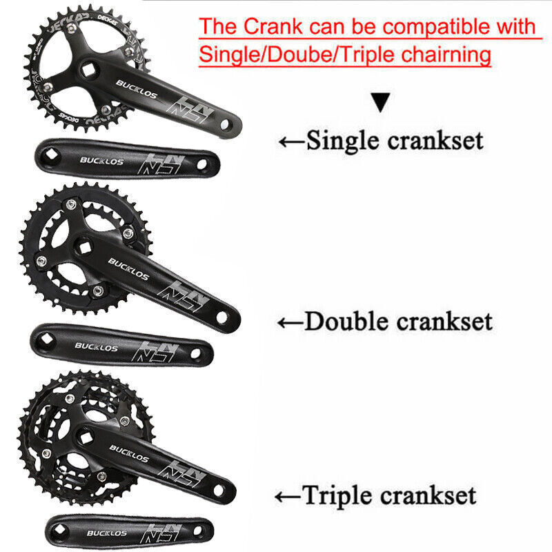 BUCKLOS Double/Triple Speed Crankset 170mm 22-44T Bike MTB Chainring for Shimano