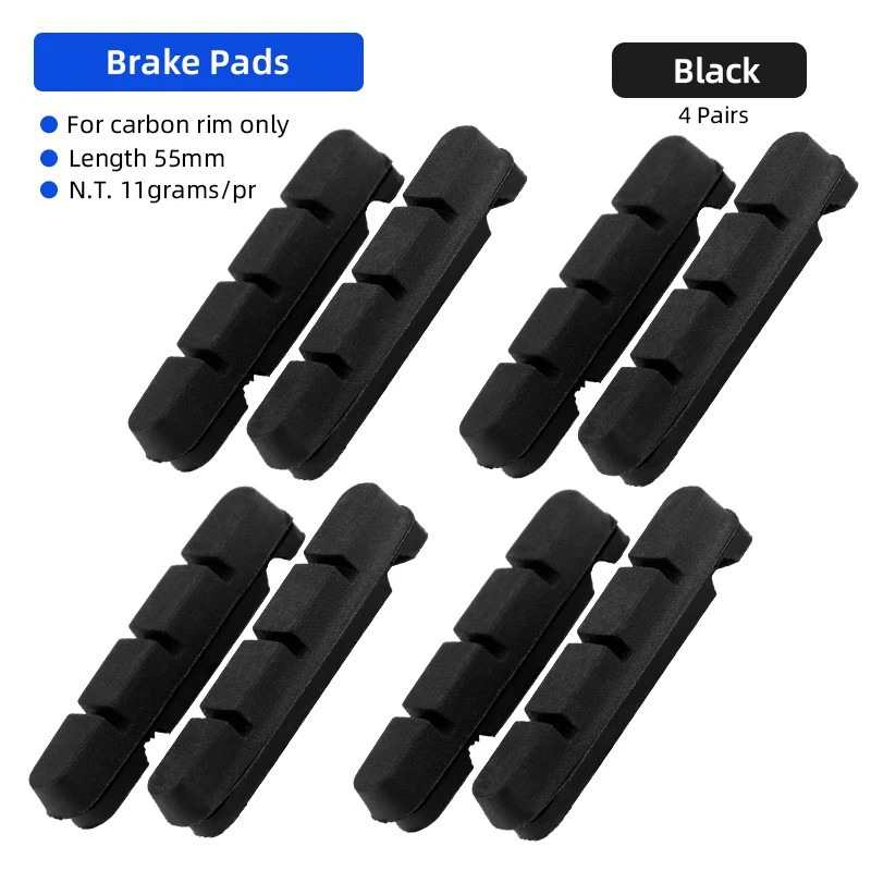 Carbon Rim Brake Pads Cork Compound Road Bike Caliper Braking Inserts for Carbon
