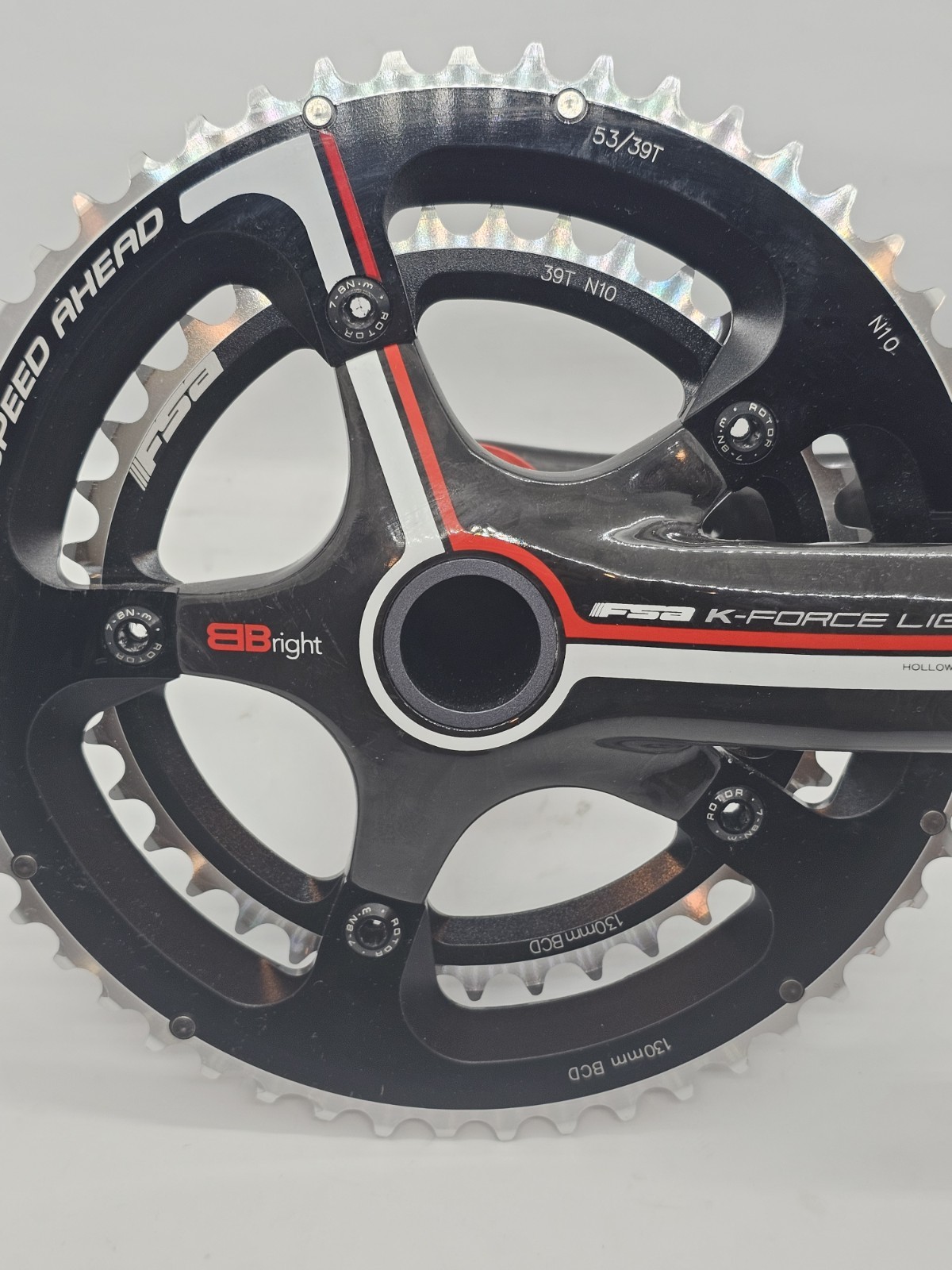 FSA K-Force Light Carbon Crankset BBright 175mm 53/39 New Rotor Rings w/ BB